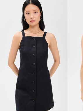 Alex Mill Navy Button-Front Mini Dress ($195)